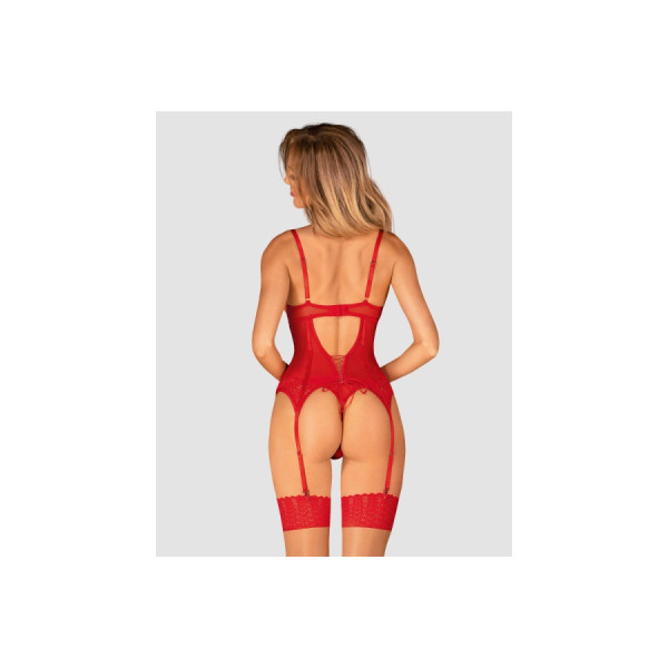 Ingridia corset et string - Rouge
